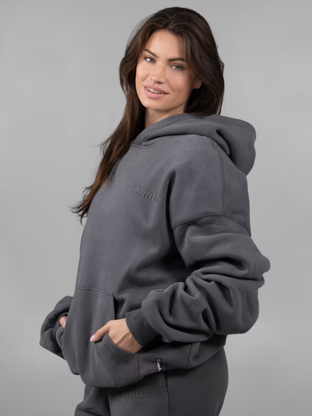 Comfrt Women's Steel Grey Hoodie and Sweatpants Set